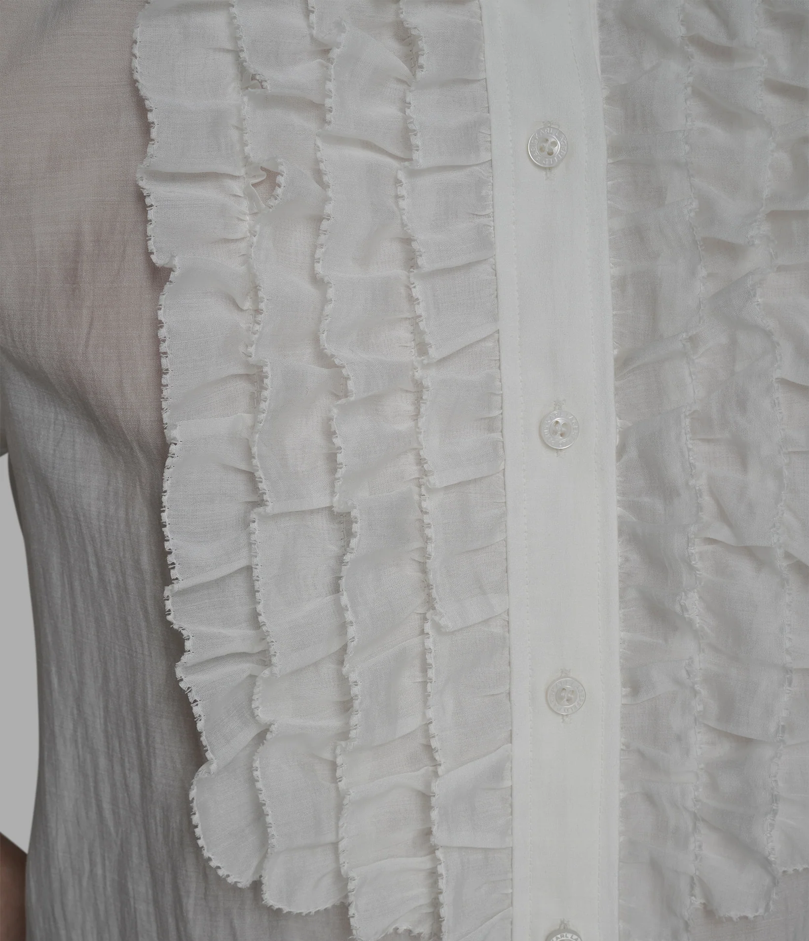 RUFFLE BUTTON DOWN BLOUSE - Image 6