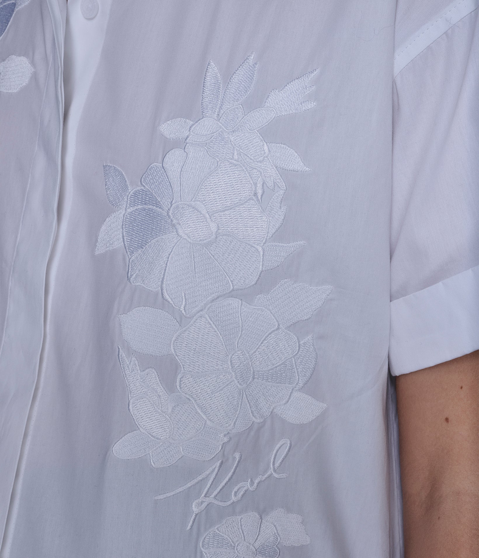 SHORT SLEEVE EMBROIDERED POPLIN SHIRT - Image 6