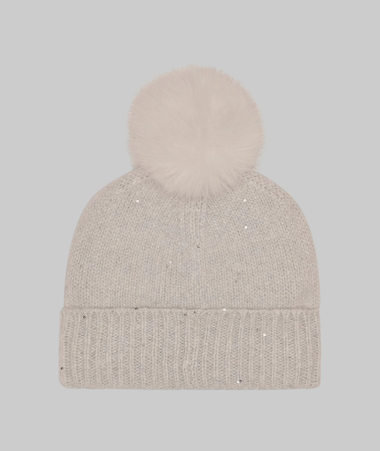 SEQUIN FAUX FUR POM HAT - Image 3