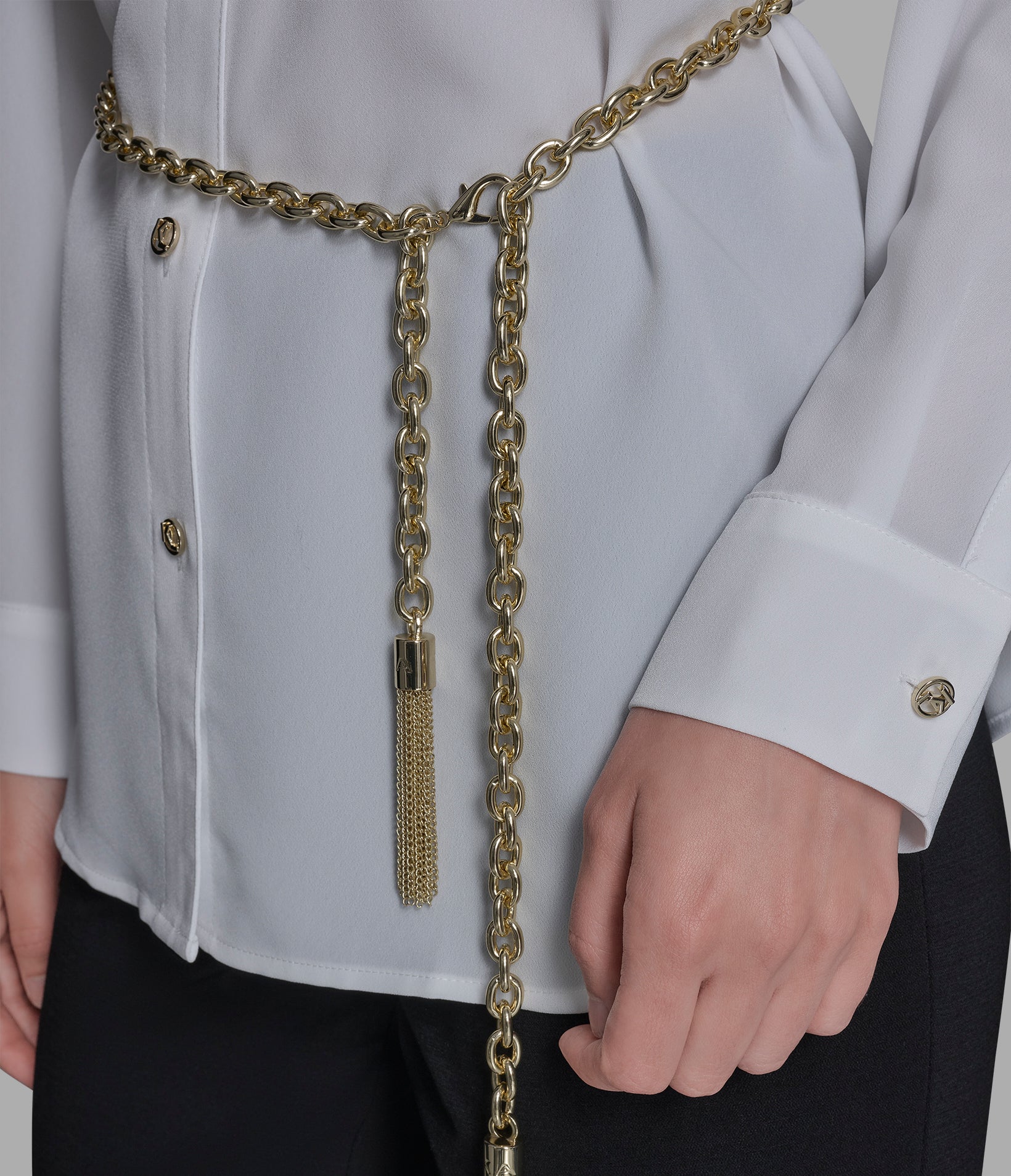 SOFT BLOUSE WITH CHAIN BELT - Image 6