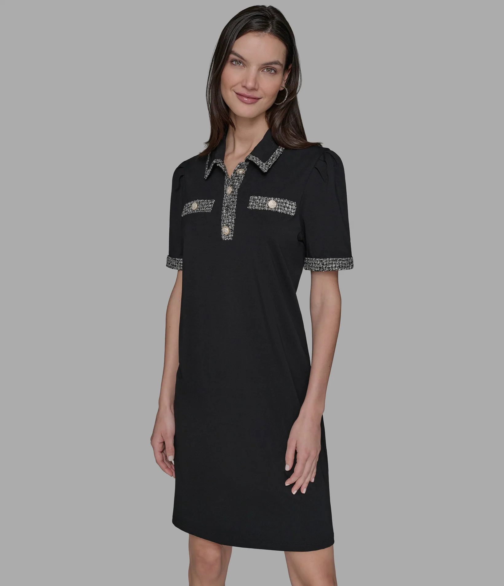 TWEED TRIM POLO DRESS - Image 4