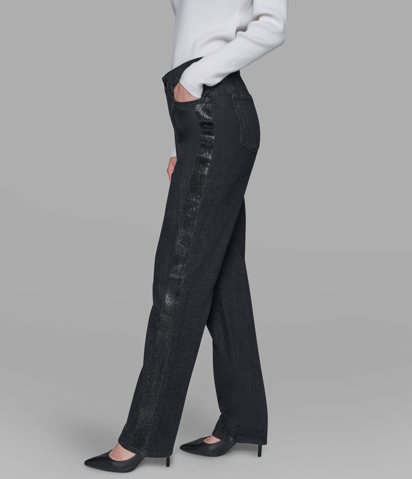 RHINESTONE TRIM JEAN - Image 4