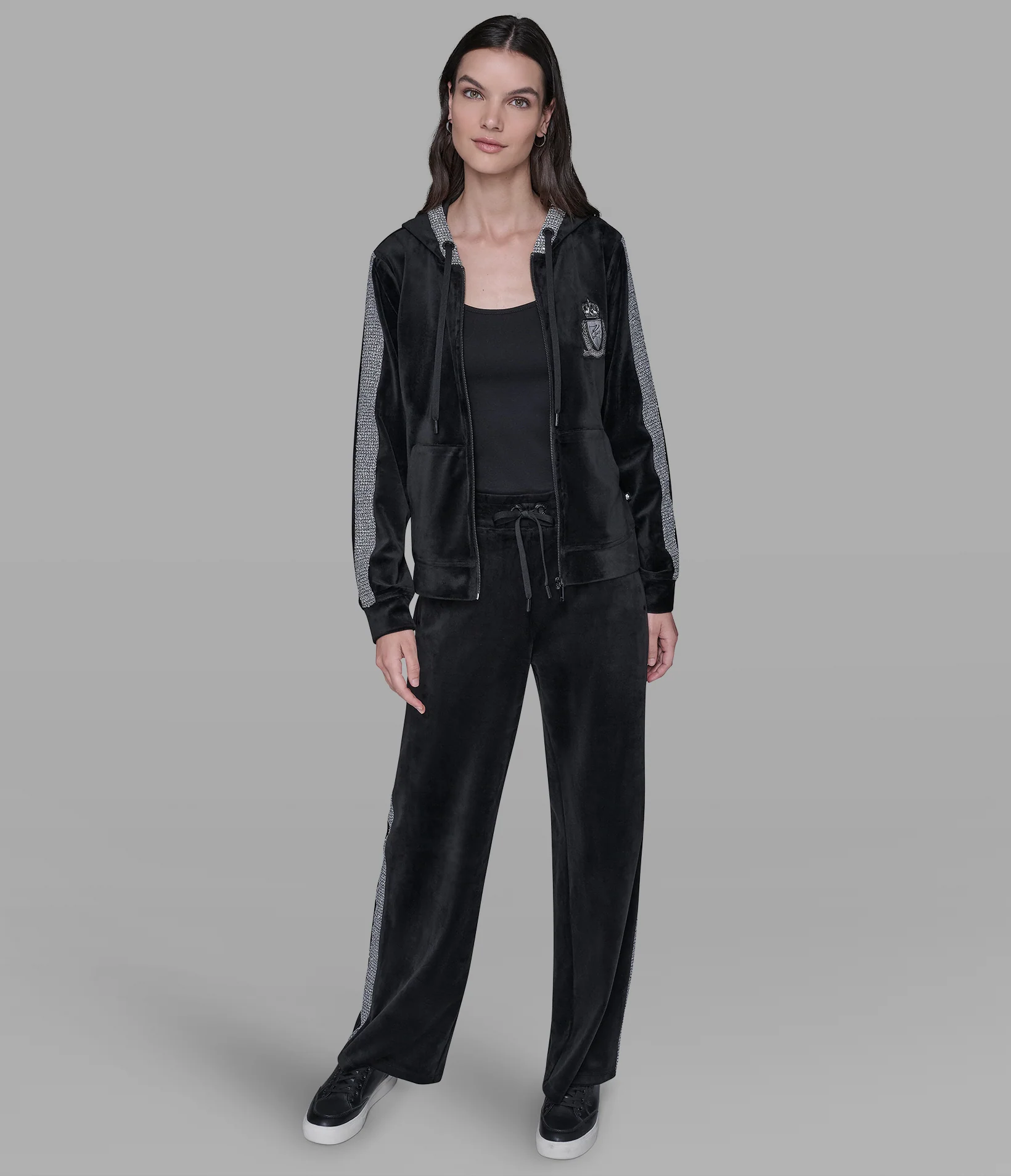 CO-ORD VELOUR RHINESTONE TRACK JACKET - Image 3