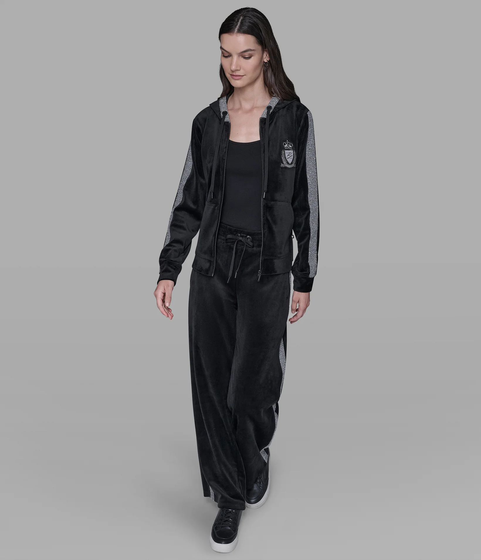 CO-ORD VELOUR RHINESTONE TRACK JACKET - Image 4