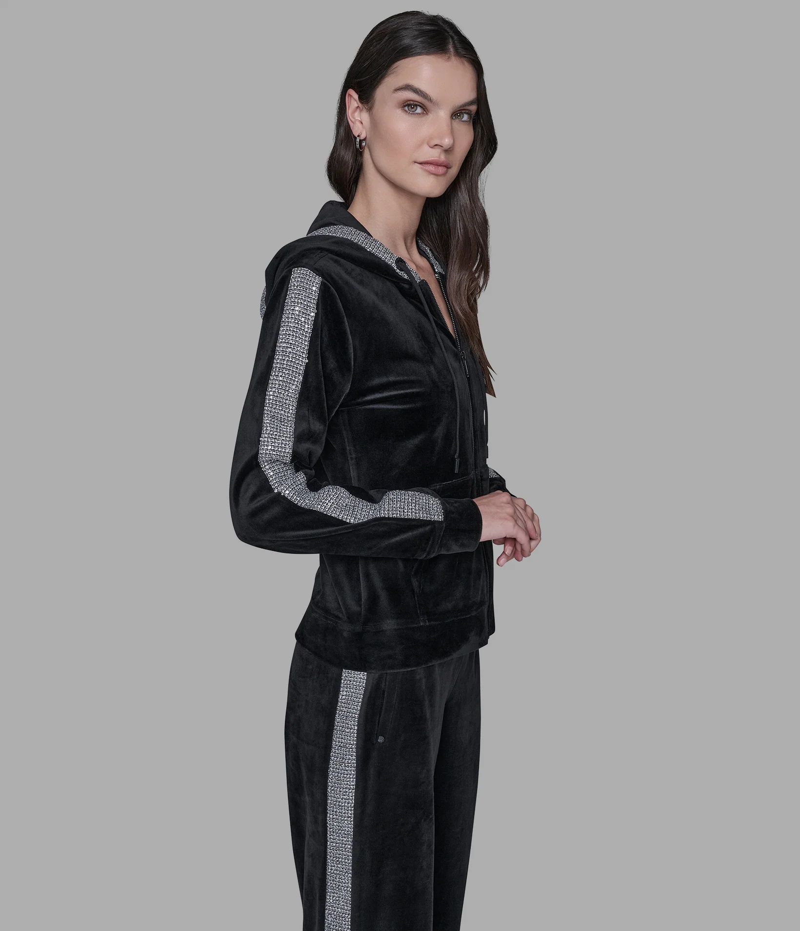 CO-ORD VELOUR RHINESTONE TRACK JACKET - Image 5