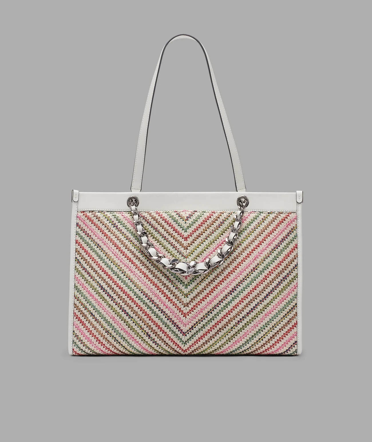 SAVOIE RAFFIA TOTE WITH CHAIN STRAP - Image 3