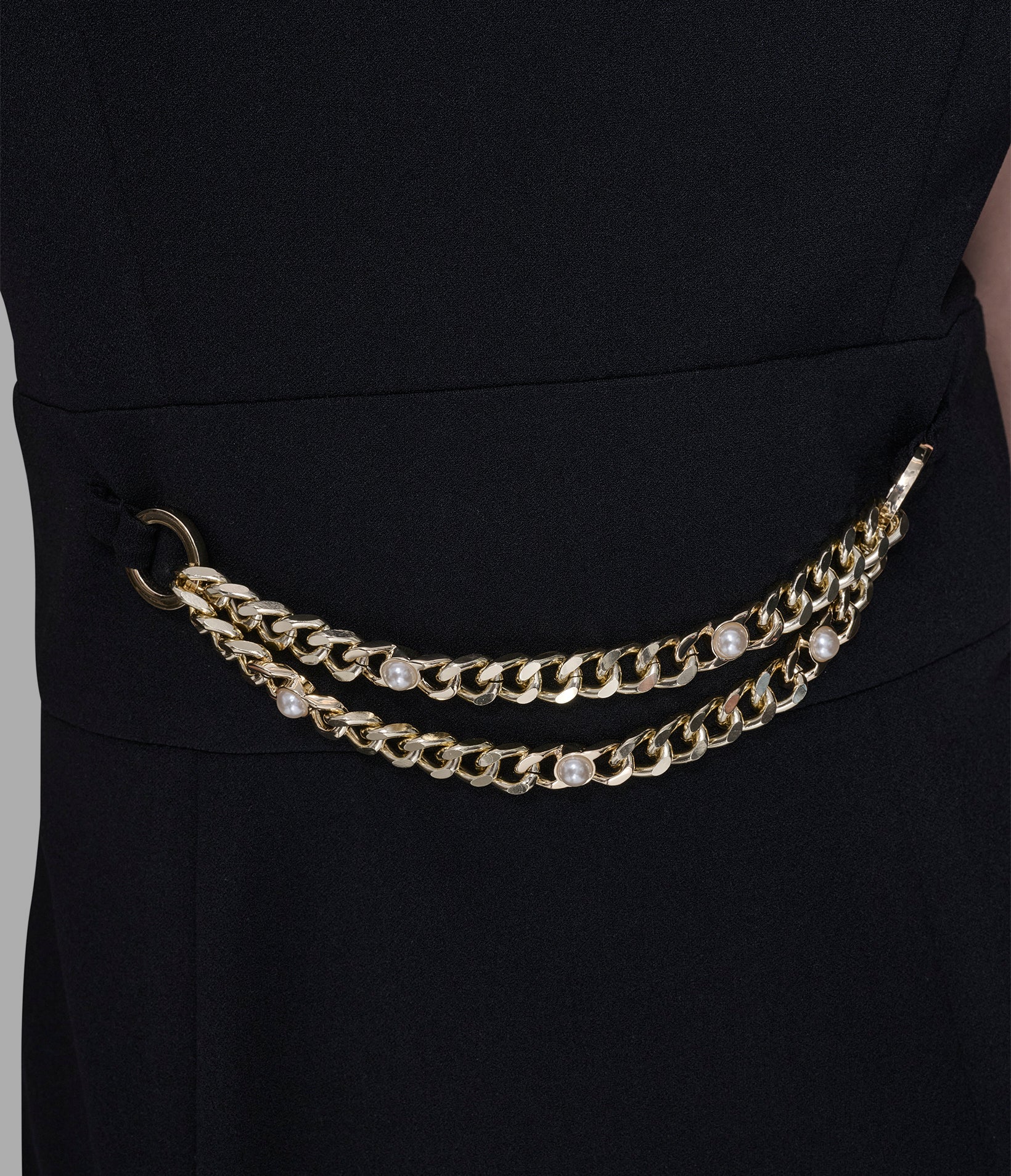 SCUBA CREPE SHEATH DRESS WITH CHAIN TRIM WAISTBAND - Image 5