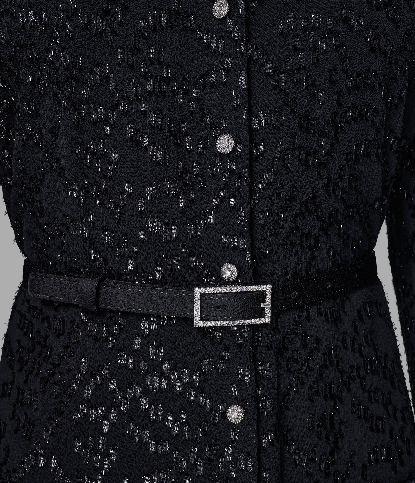 LUREX CHIFFON MIDI DRESS WITH RHINESTONE BELT - Image 5