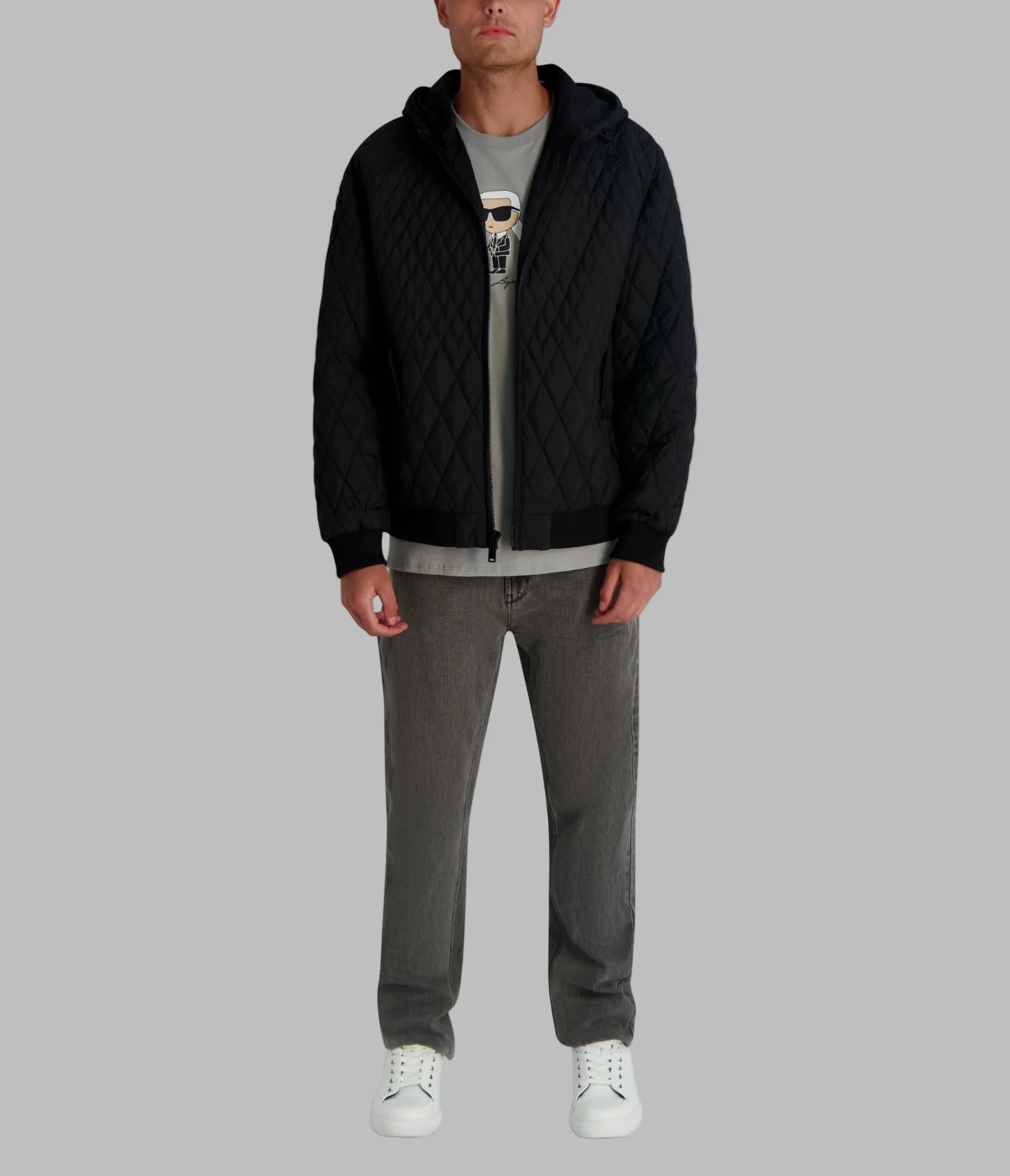 HOODED QUILTED BOMBER JACKET - Image 4