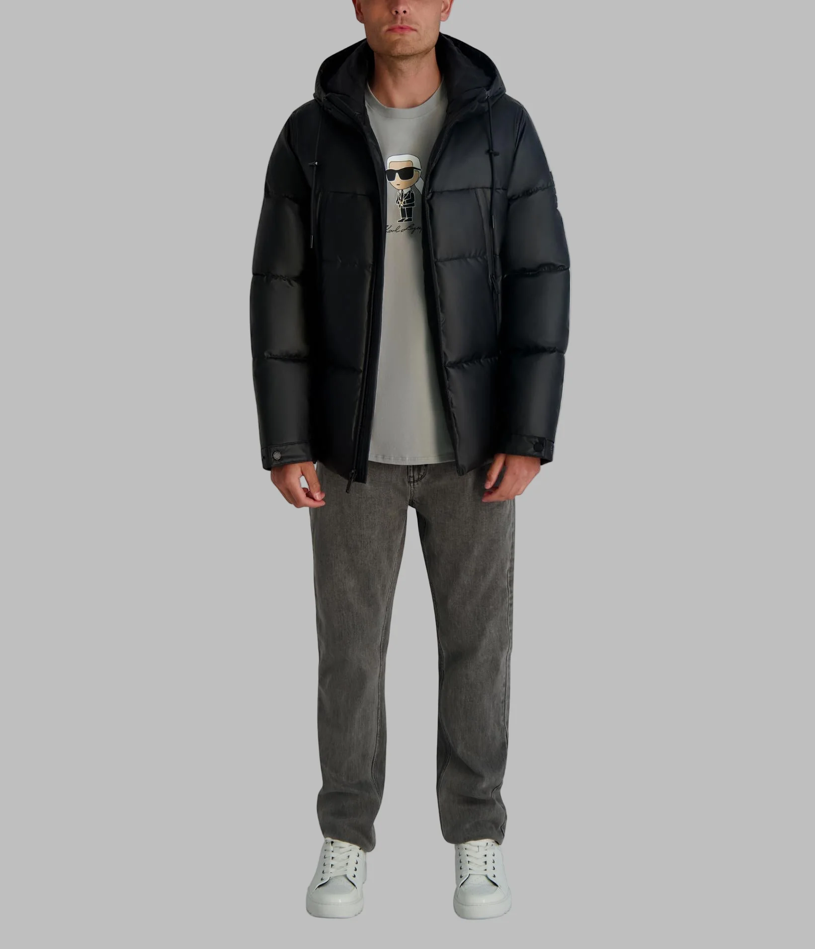 MID WEIGHT HOODED PUFFER WITH POCKETS - Image 4