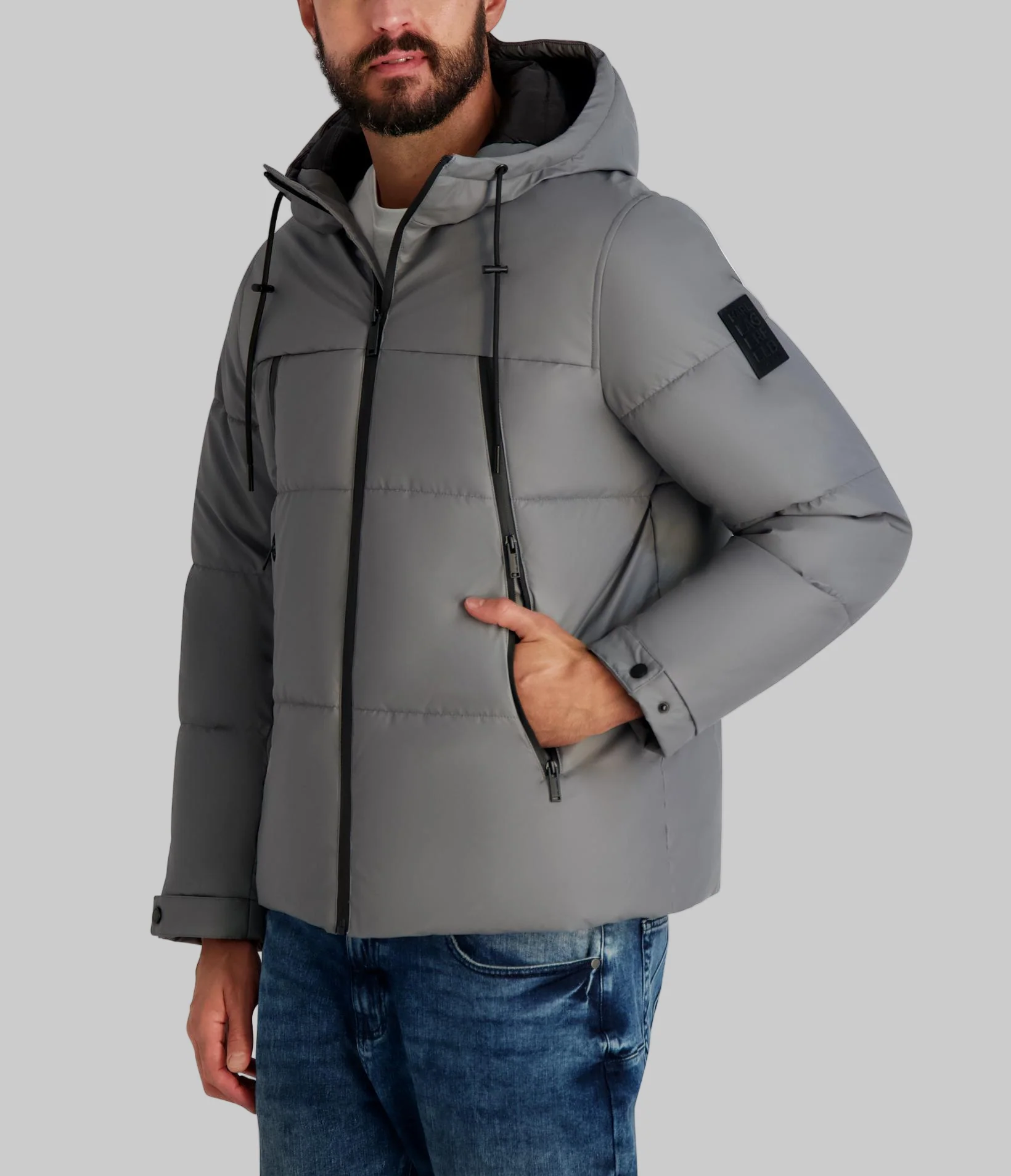 MID WEIGHT HOODED PUFFER WITH POCKETS - Image 3