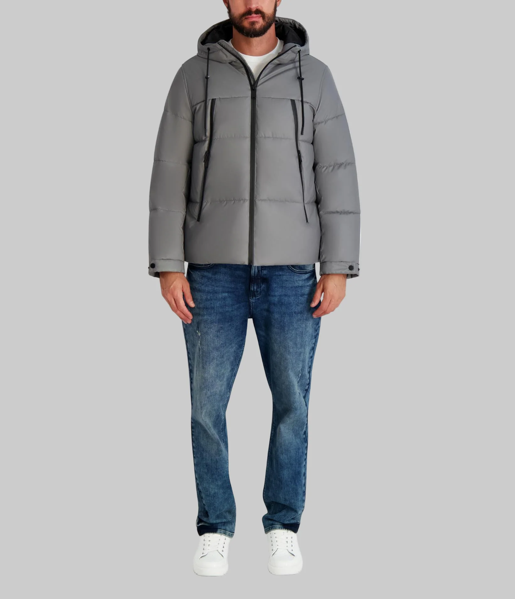MID WEIGHT HOODED PUFFER WITH POCKETS - Image 4