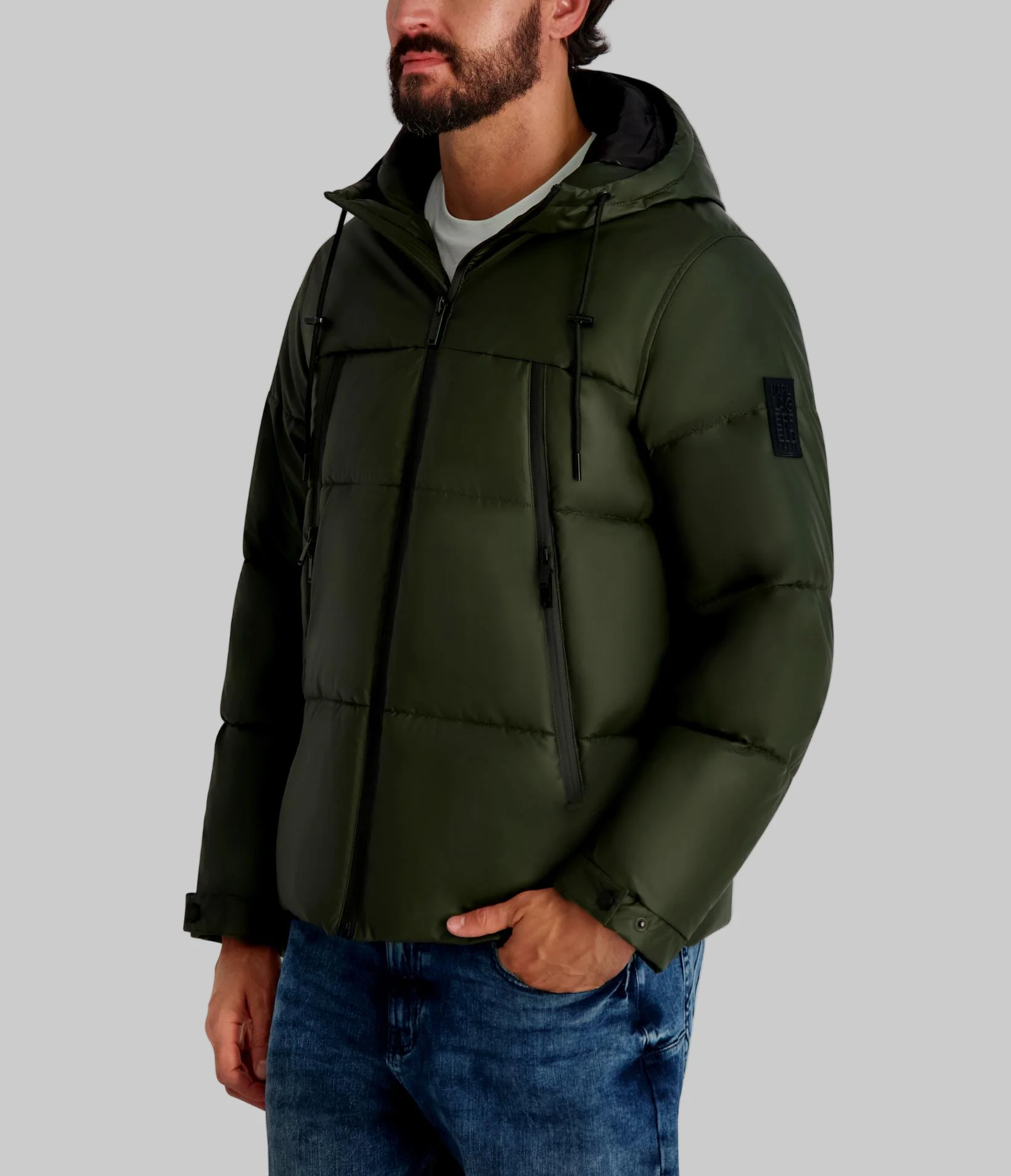 MID WEIGHT HOODED PUFFER WITH POCKETS - Image 3