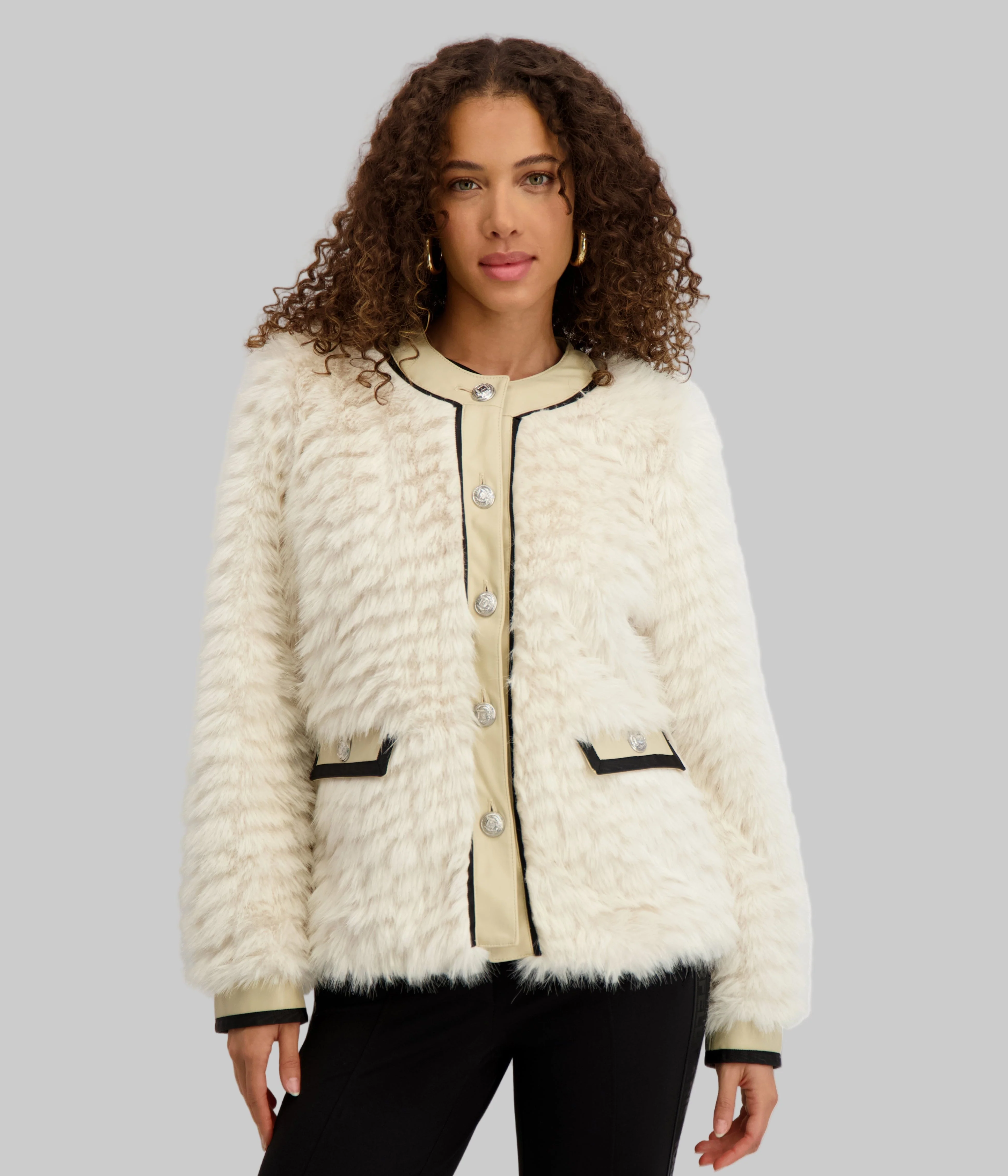 FAUX FUR CARDIGAN JACKET - Image 3