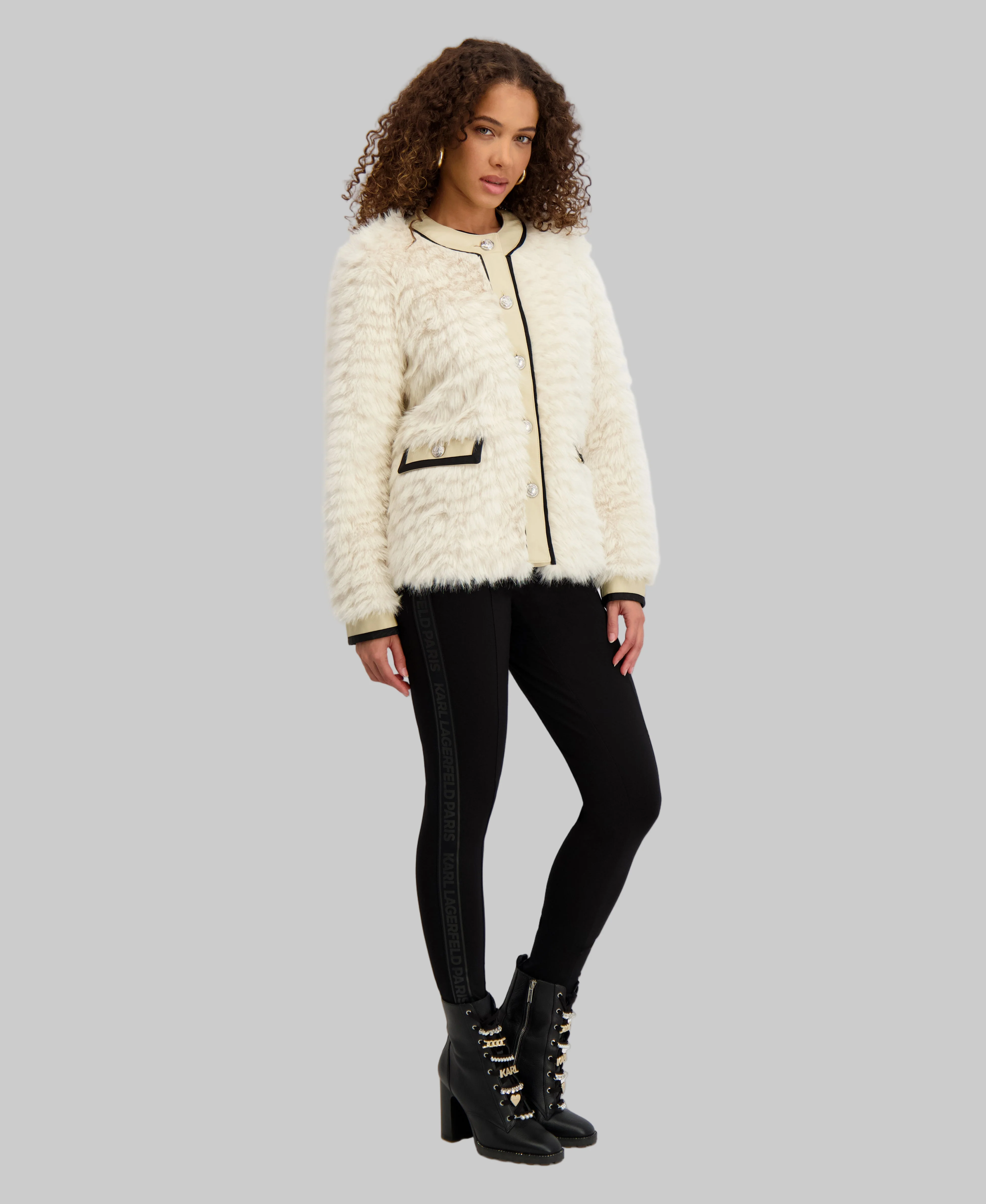 FAUX FUR CARDIGAN JACKET - Image 4