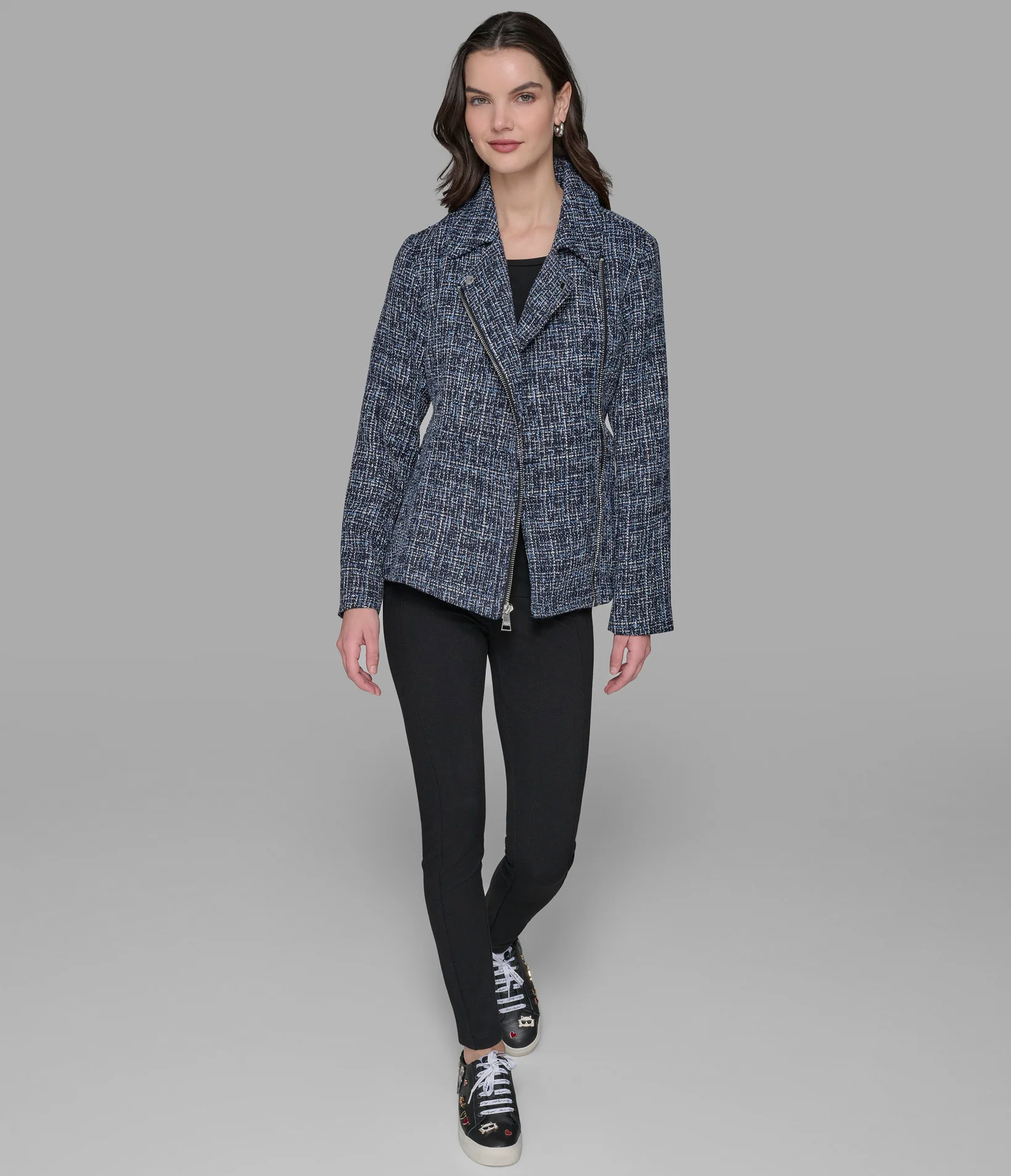 BELTED TWEED MOTO JACKET - Image 4