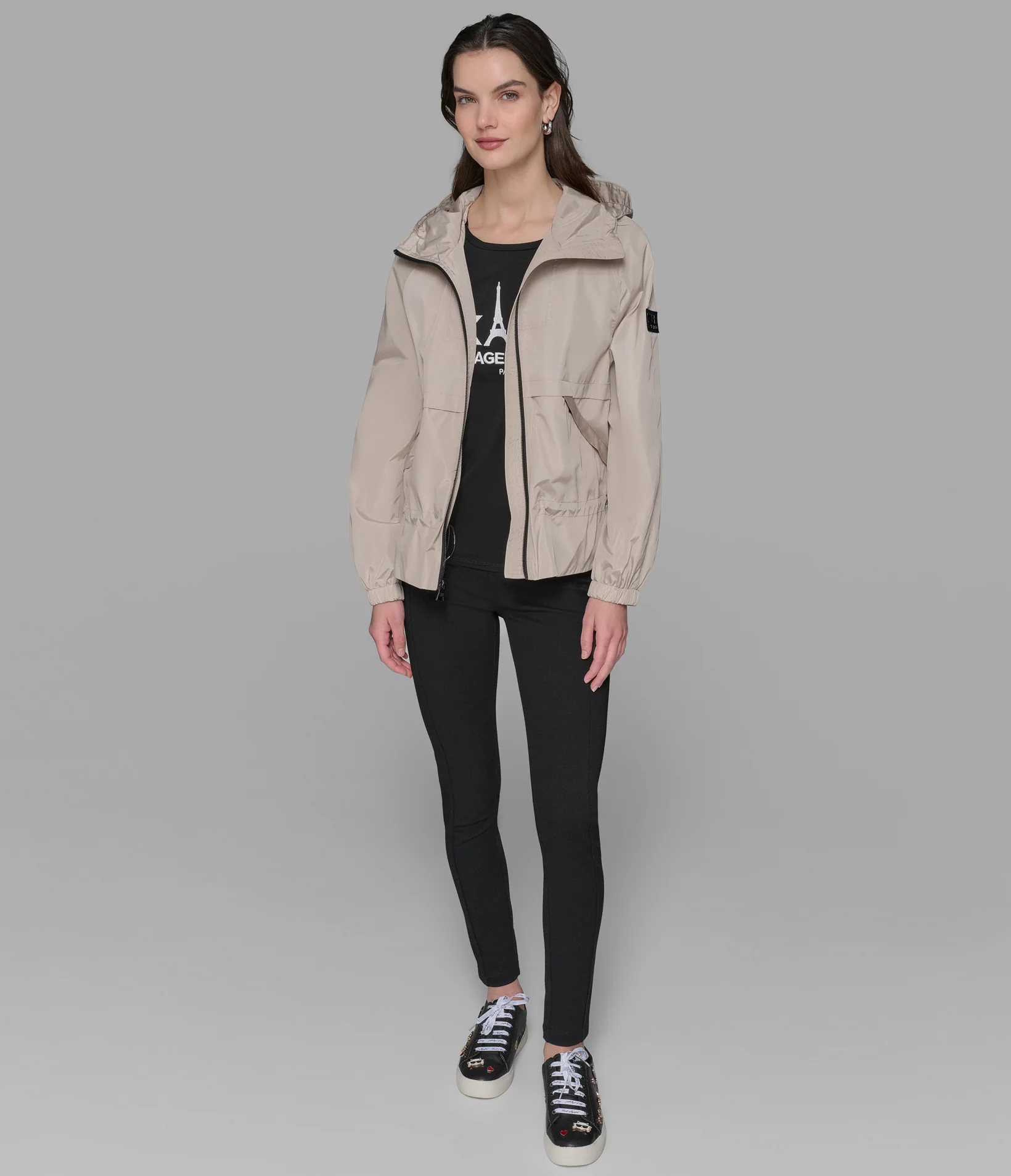 PEPLUM BOMBER WITH HOOD - Image 3