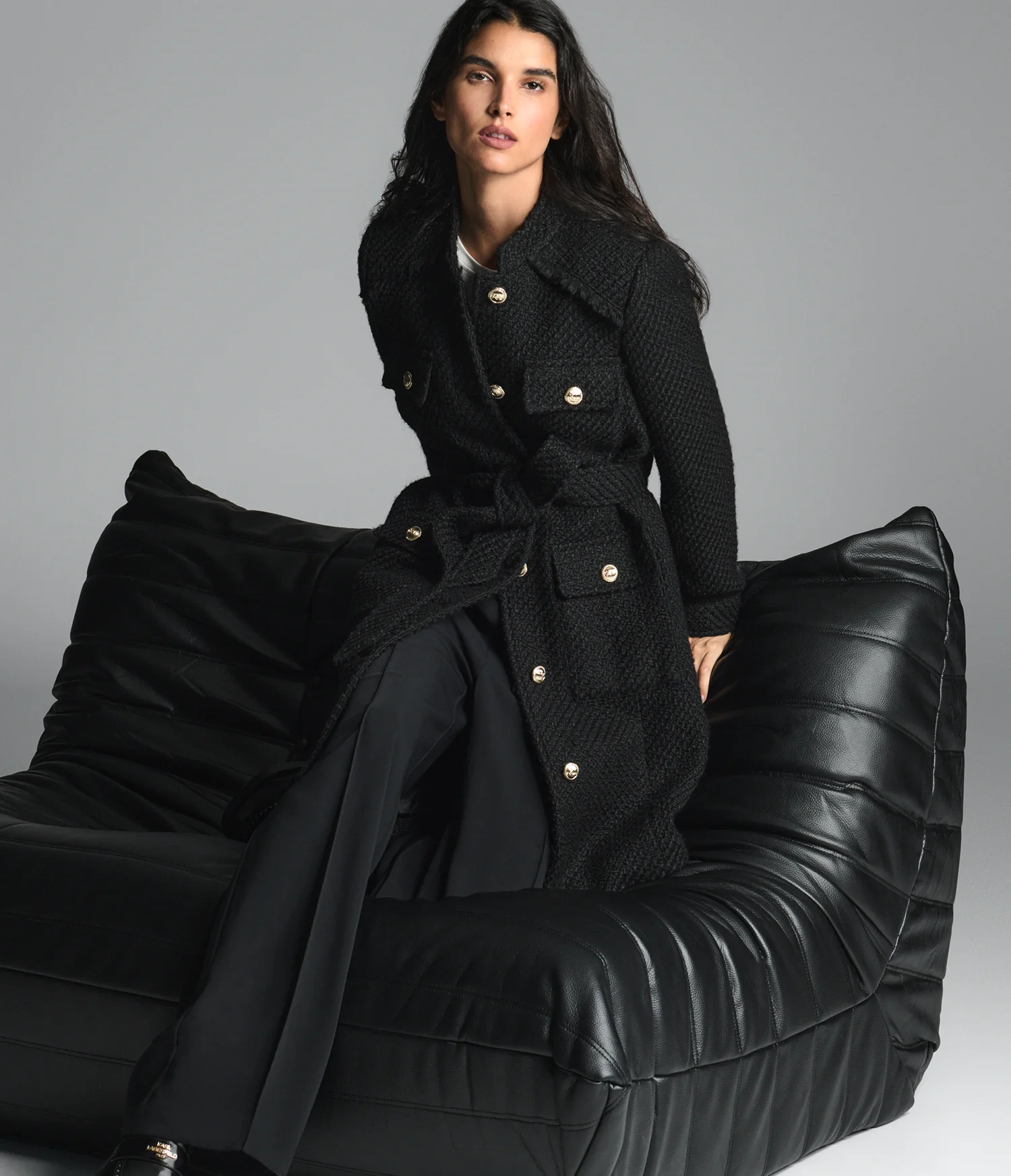 TWEED BELTED TOPPER - Image 4