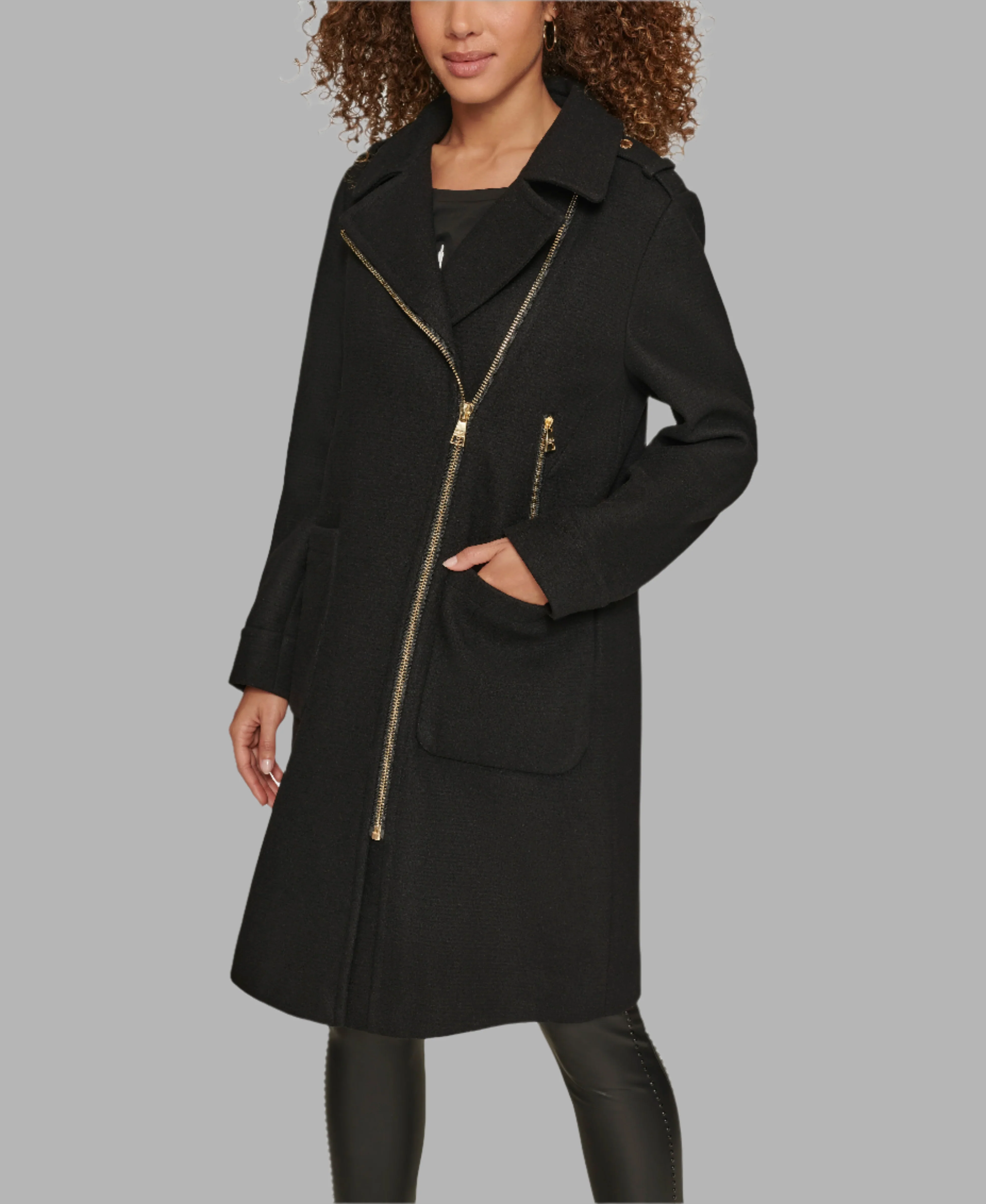 ASYMMETRICAL PATCH POCKET COAT - Image 4