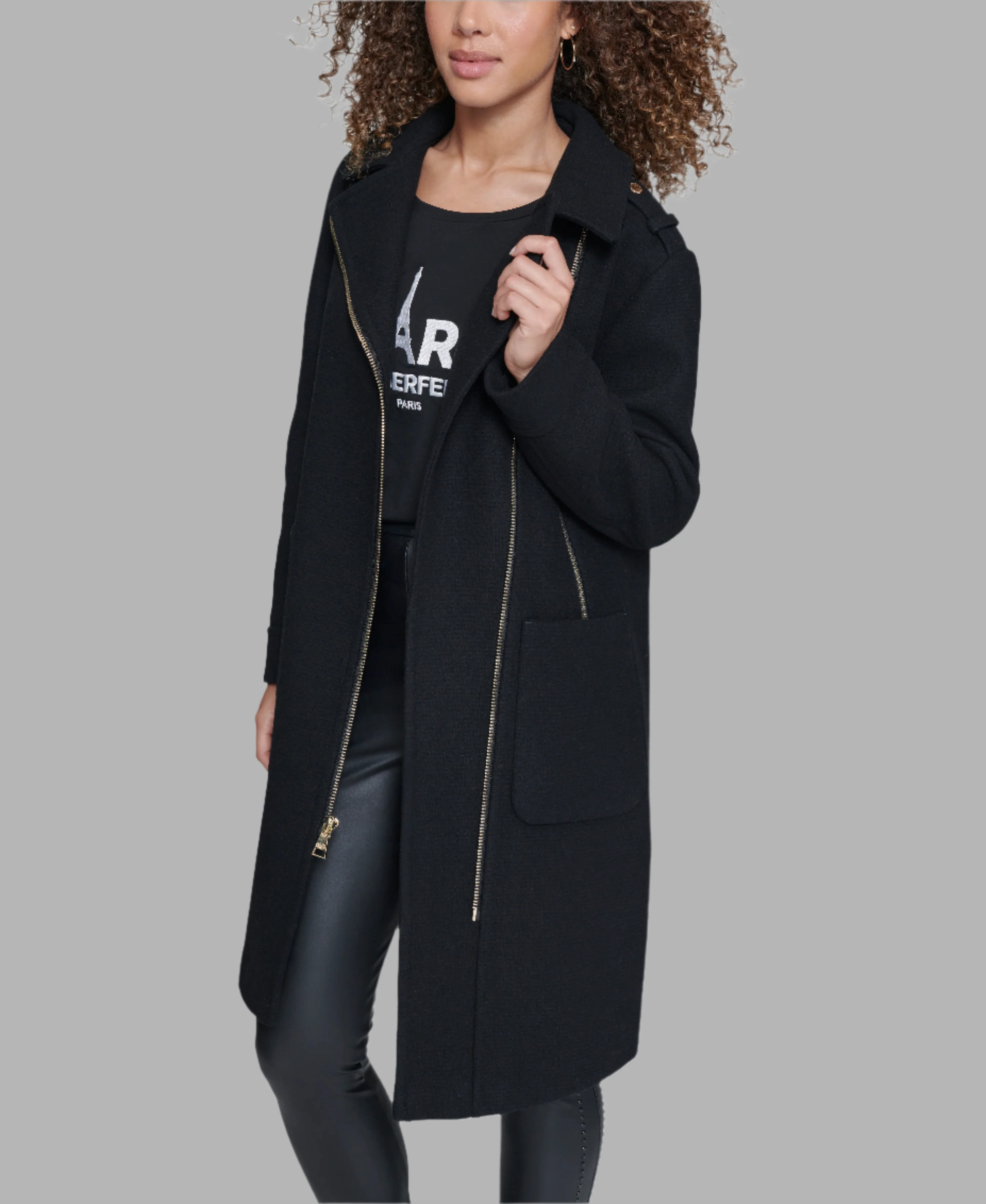 ASYMMETRICAL PATCH POCKET COAT - Image 5