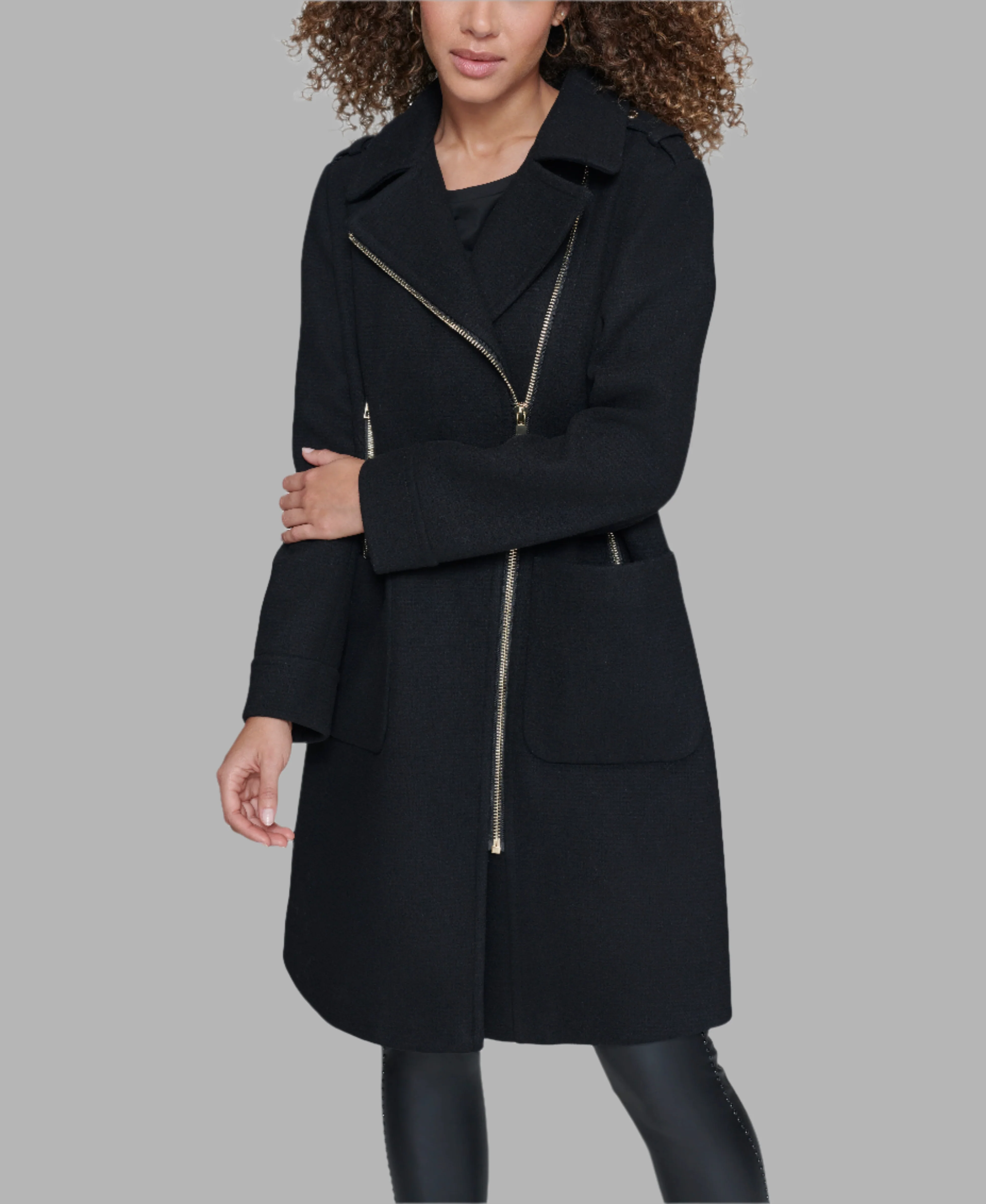 ASYMMETRICAL PATCH POCKET COAT - Image 6