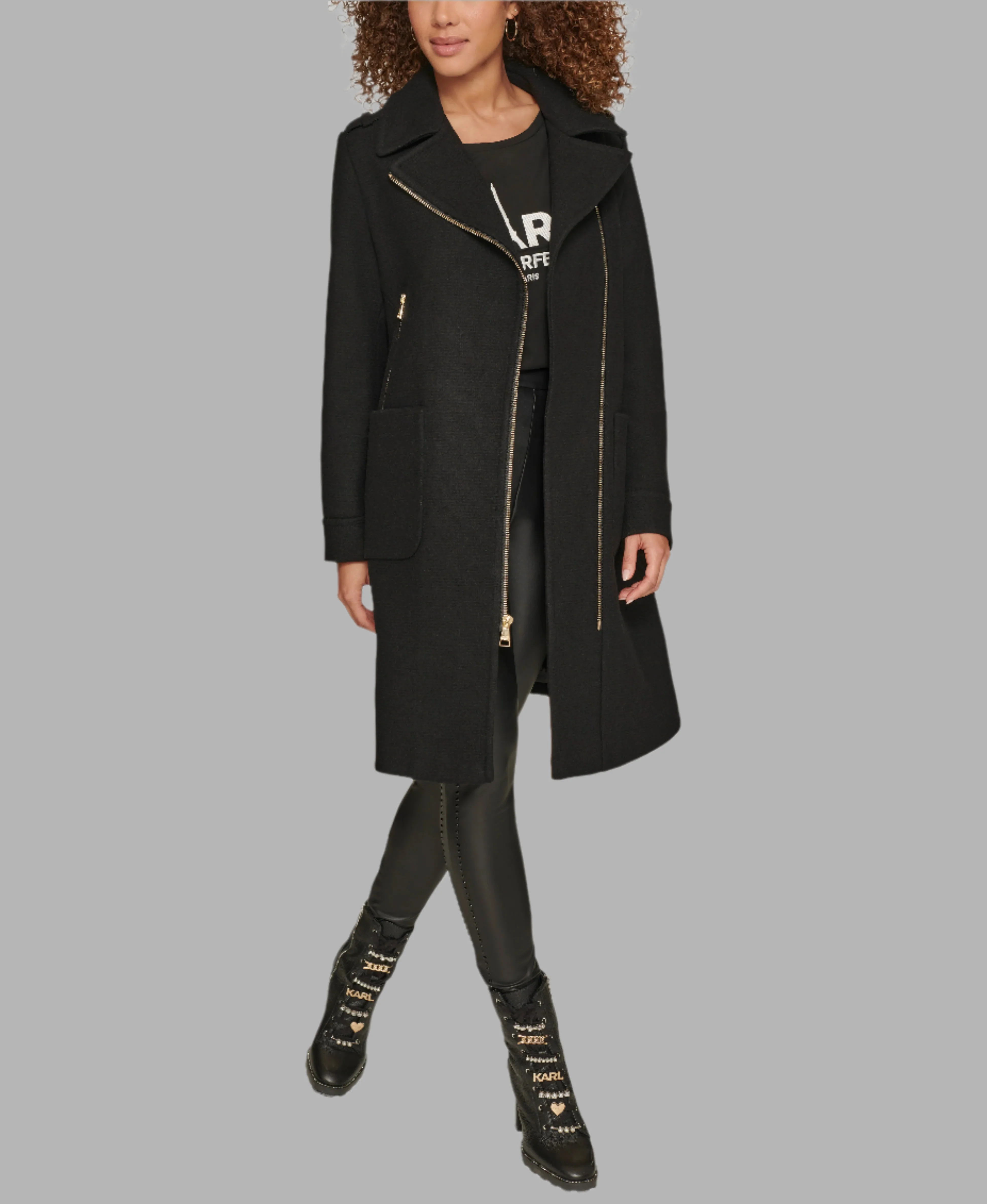 ASYMMETRICAL PATCH POCKET COAT - Image 7